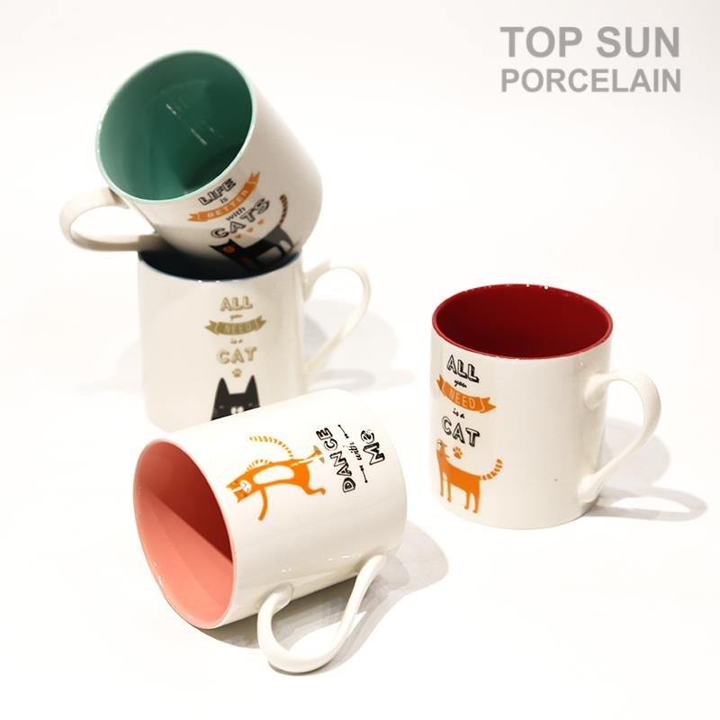 Ceramic Color glazed Mug Porcelain Cartoon Mug 12oz