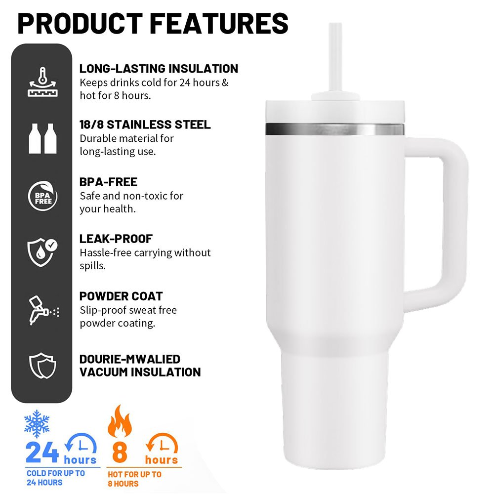 Custom Leopard 40 oz Adventure Travel 40oz Stainless Steel Tumbler Mugs 40oz tumbler With Handle