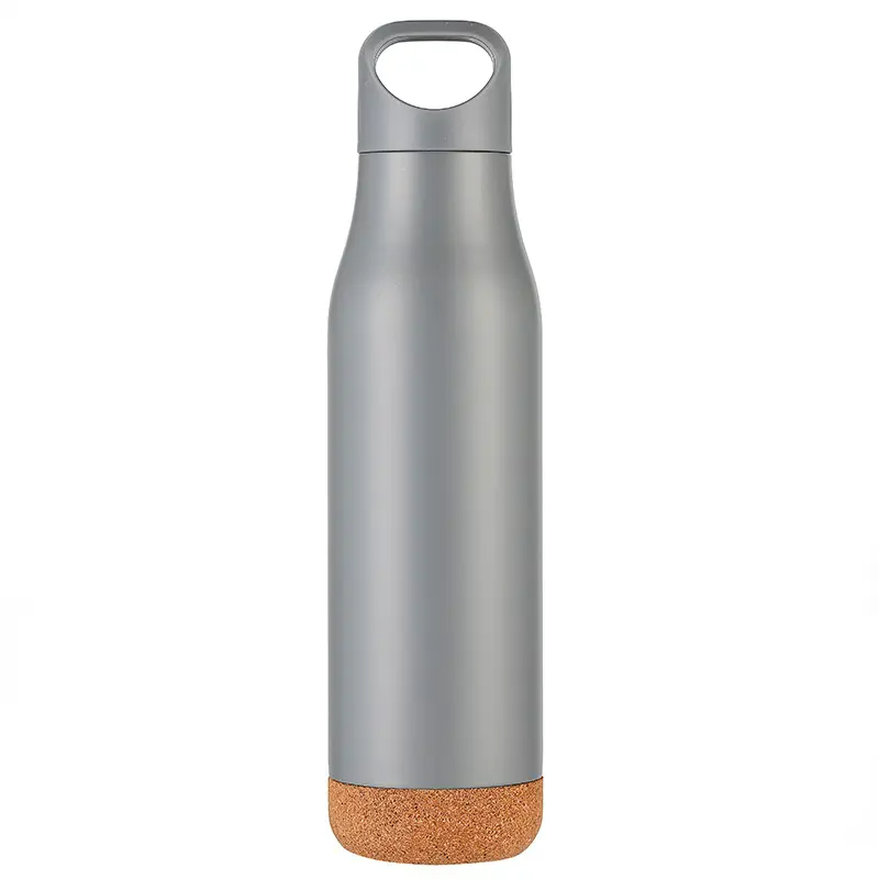 500ml Double Stainless Steel Vacuum Insulated Sports Cork Bottom Water Bottle With Handle