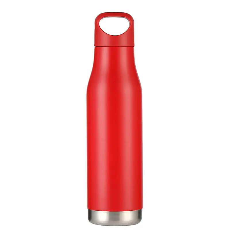 500ml Double Stainless Steel Vacuum Insulated Sports Cork Bottom Water Bottle With Handle