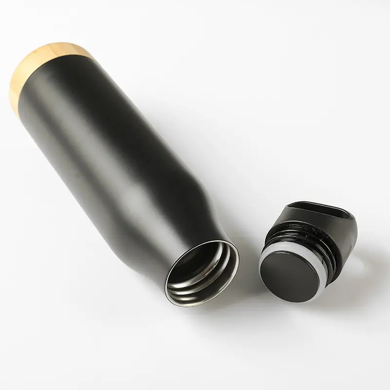 500ml Double Stainless Steel Vacuum Insulated Sports Cork Bottom Water Bottle With Handle