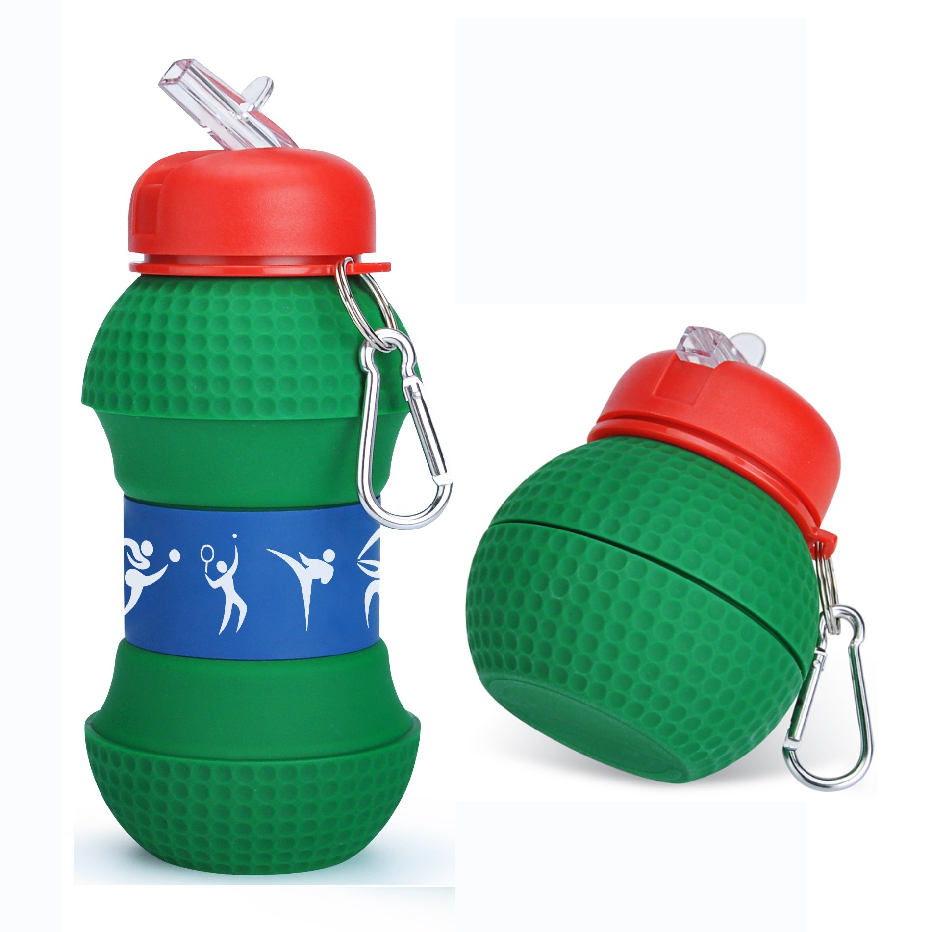 Promotional Cute Collapsible Silicone Sports Water Bottle for Kids BPA-Free Foldable Kawaii Style Perfect Gift Bicycle Riding