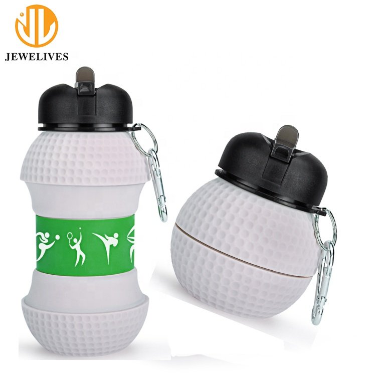 Promotional Cute Collapsible Silicone Sports Water Bottle for Kids BPA-Free Foldable Kawaii Style Perfect Gift Bicycle Riding