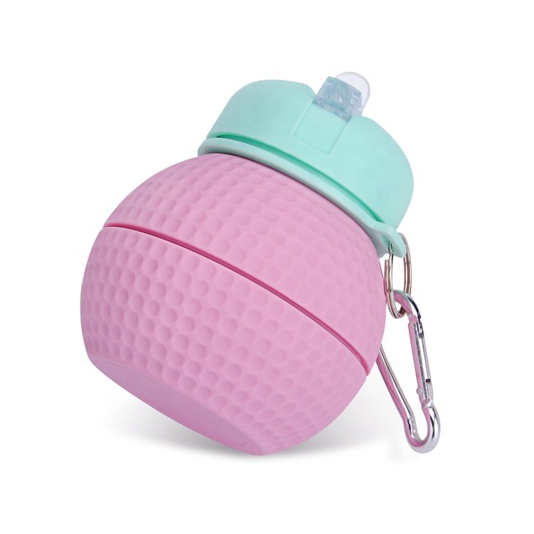 Promotional Cute Collapsible Silicone Sports Water Bottle for Kids BPA-Free Foldable Kawaii Style Perfect Gift Bicycle Riding