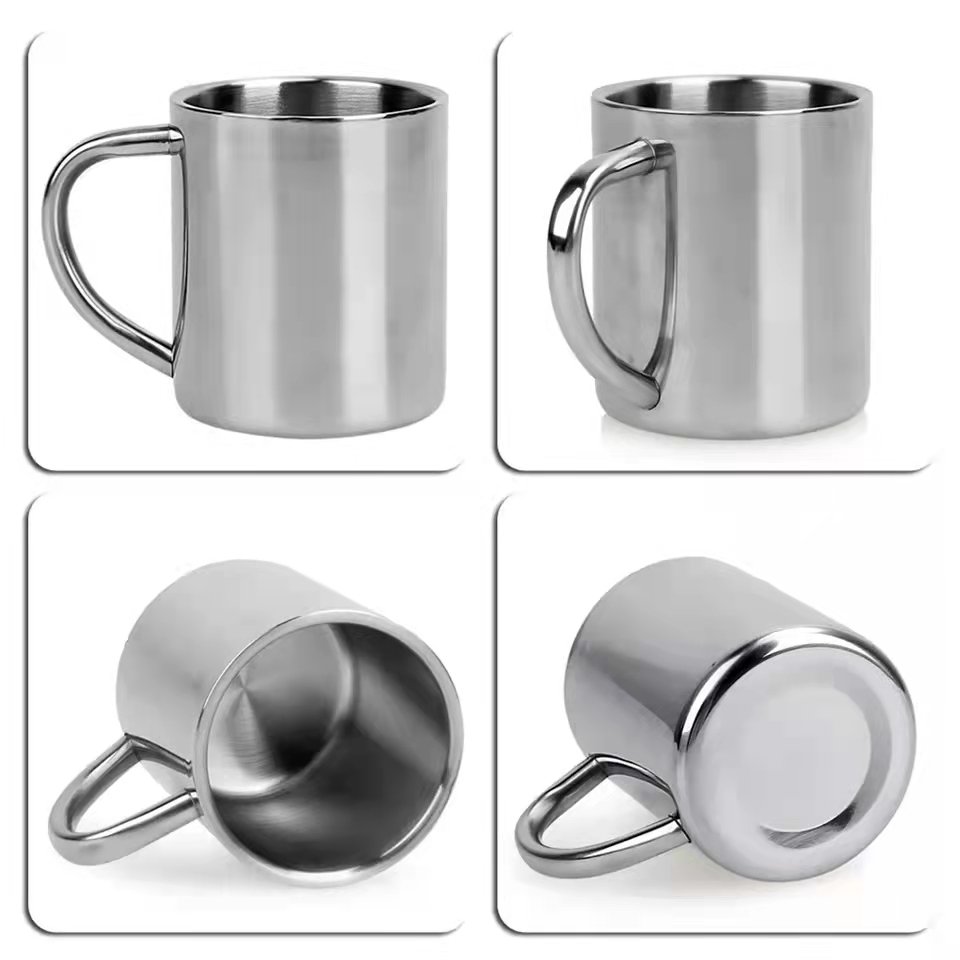 Stainless Steel Double Wall Mug Coffee Cup Milk Mug Outdoor Travel Camping Carabiner Mug