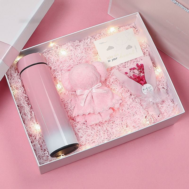 TX5024 Custom Logo Gift Box Set Thermostatic Cup Vacuum Flask Cute Ceramic Tea Coffee Mug Party Mother's Day Valentine's Day