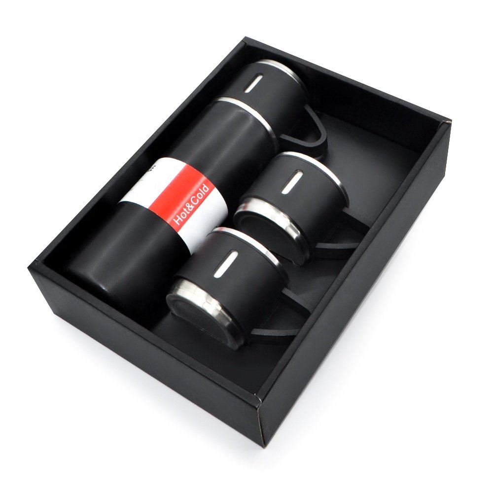 Wholesale 500ML Insulated Water Bottle Stainless Steel Vacuum Flask Thermos Gift Set With Two Cups Aqua Flask