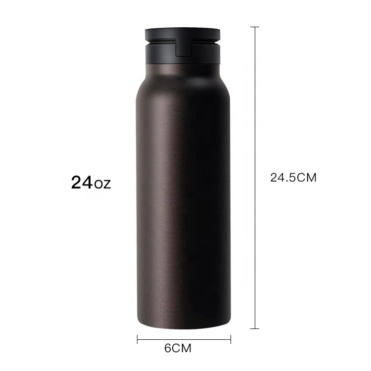 24oz Stainless Steel Drink Vacuum Flask Magnetic Phone Holder Hot and Cold Water Bottle