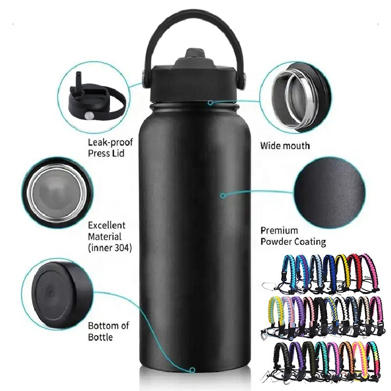 New product ideas 2025 Custom Logo Sports Gym Stainless Steel Water Bottle eco-friendly 32oz 64 oz Insulated Wide Mouth