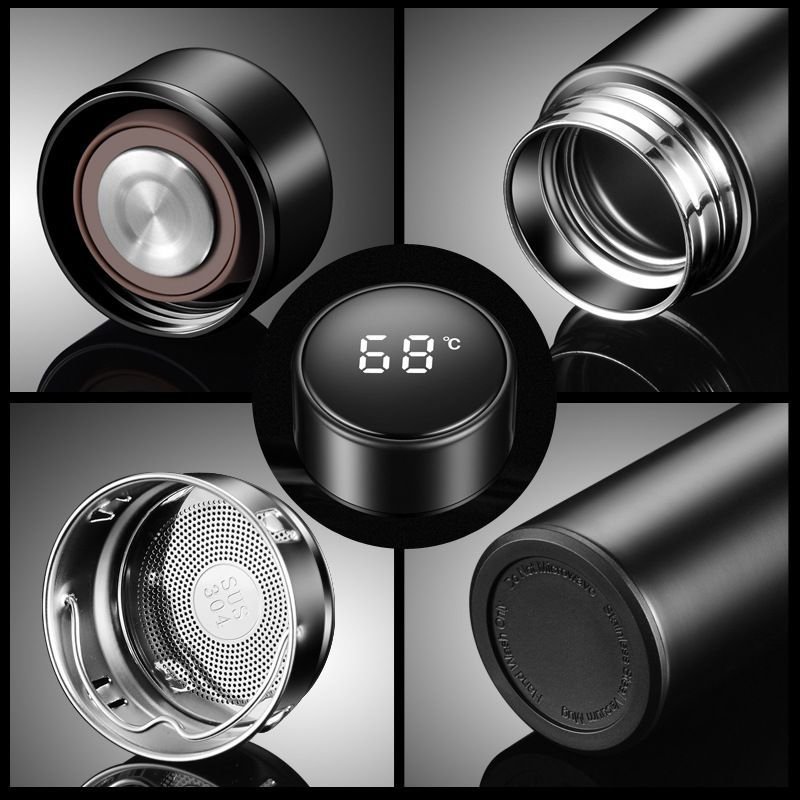 500ml Smart Water Bottles with Led Temperature Display Tea Cups Thermos Vacuum Flasks