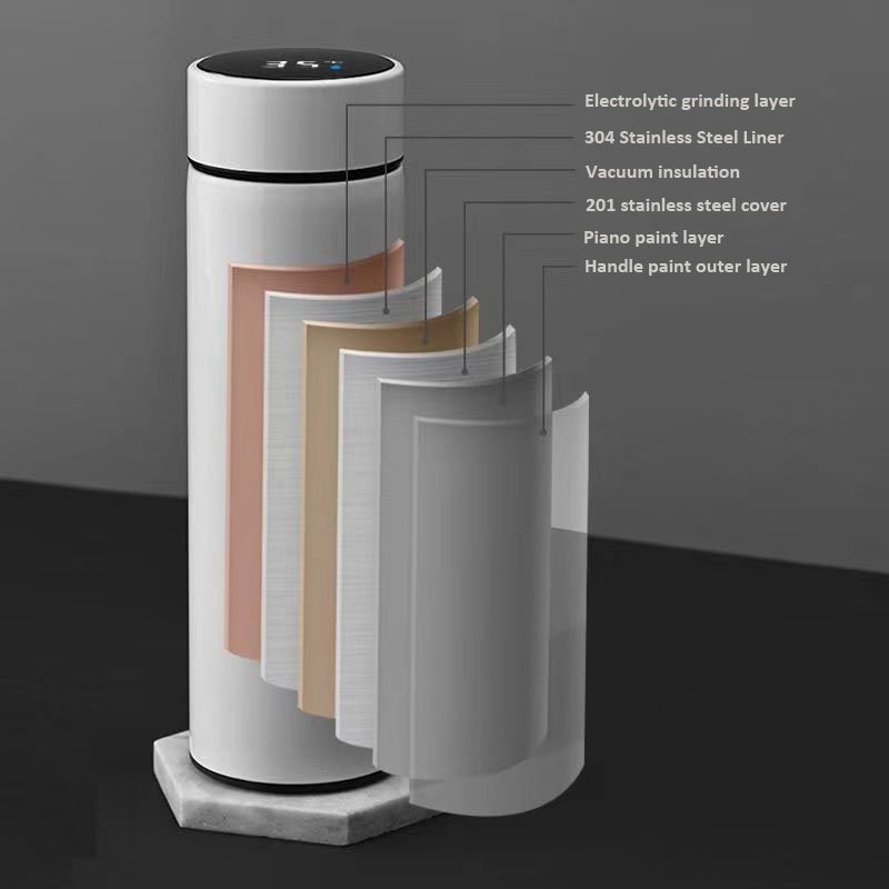 500ml Smart Water Bottles with Led Temperature Display Tea Cups Thermos Vacuum Flasks