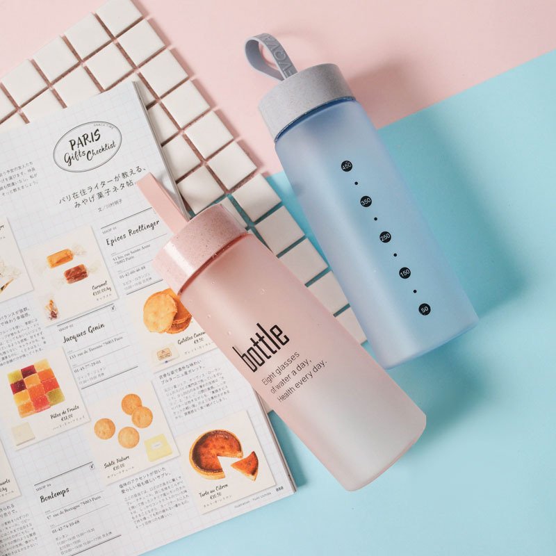 Sport Scrub Leak Proof Drinking Bottle Cup Portable Fashion Drinkware Tour Bottles Colorful Glass Water Bottle