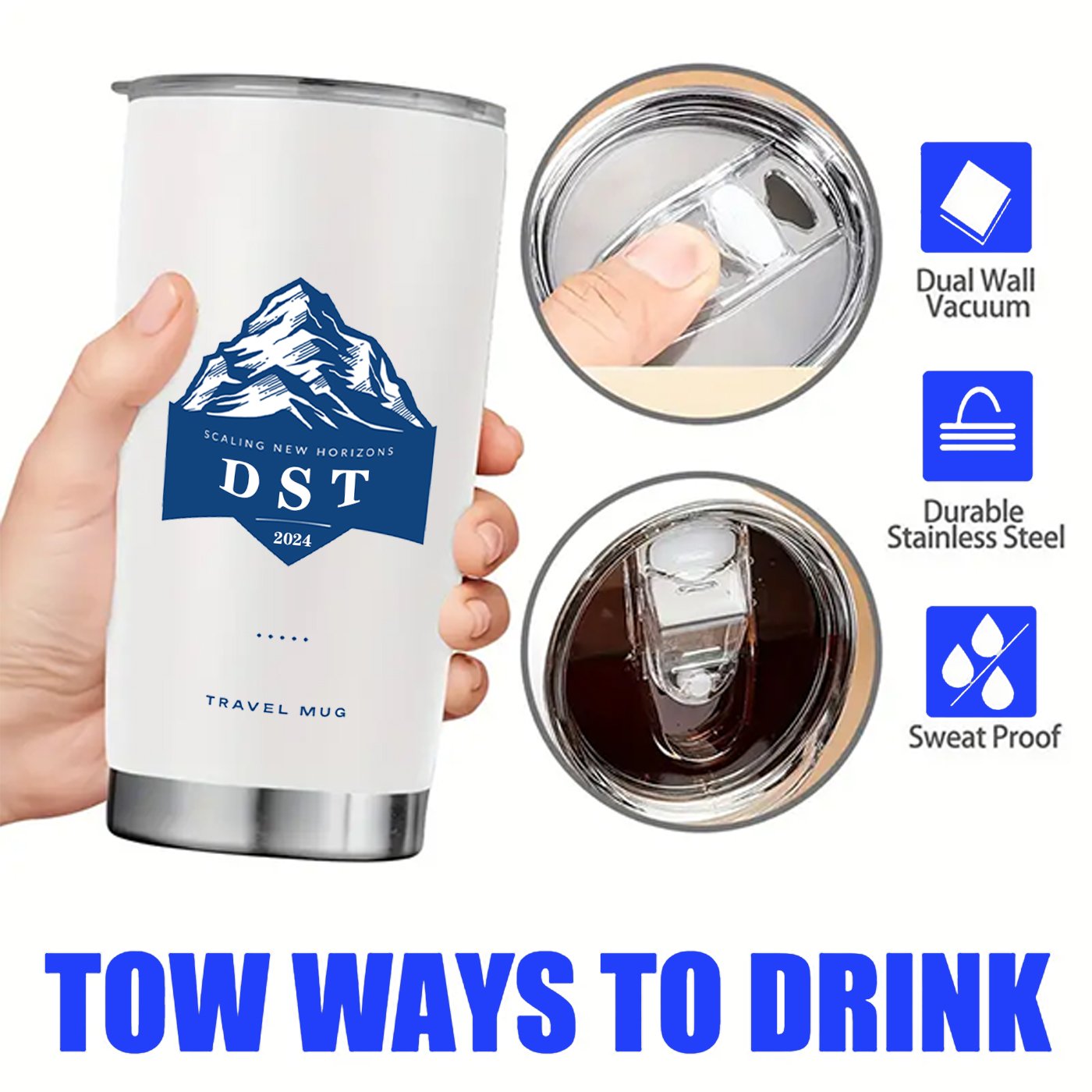 custom logo 20oz 30oz 40oz stainless steel double wall thermal cup travel car coffee mugs in bulk with lids