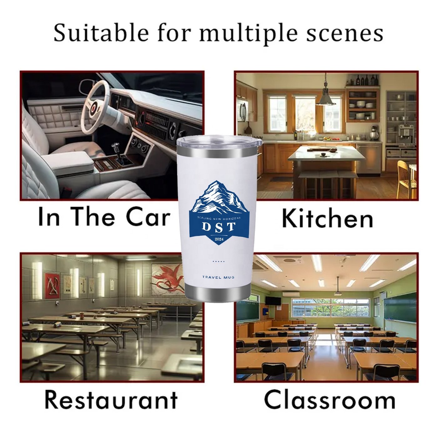 custom logo 20oz 30oz 40oz stainless steel double wall thermal cup travel car coffee mugs in bulk with lids