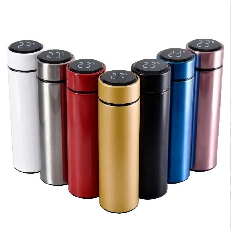 Digital Temperature Display 304 Stainless Steel Thermos Flask 500ml Smart Water Bottle Travel Coffee Mug With Temperature