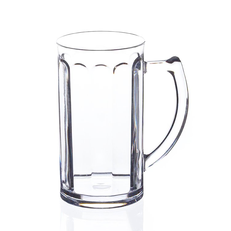 Acrylic Beer Drinking Cups Plastic Beer Mugs with Handle For Men and Women