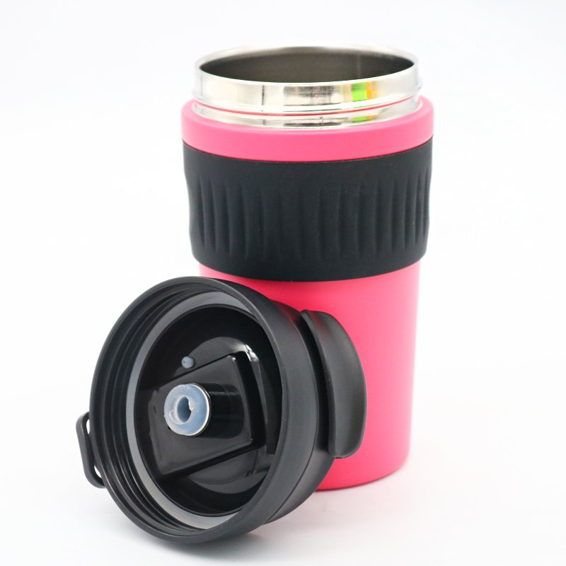 2022 New Arrival Double Wall Vacuum Insulated Travel Coffee Mug Stainless Steel Tumbler Cup With Lid and Silicone Sleeve