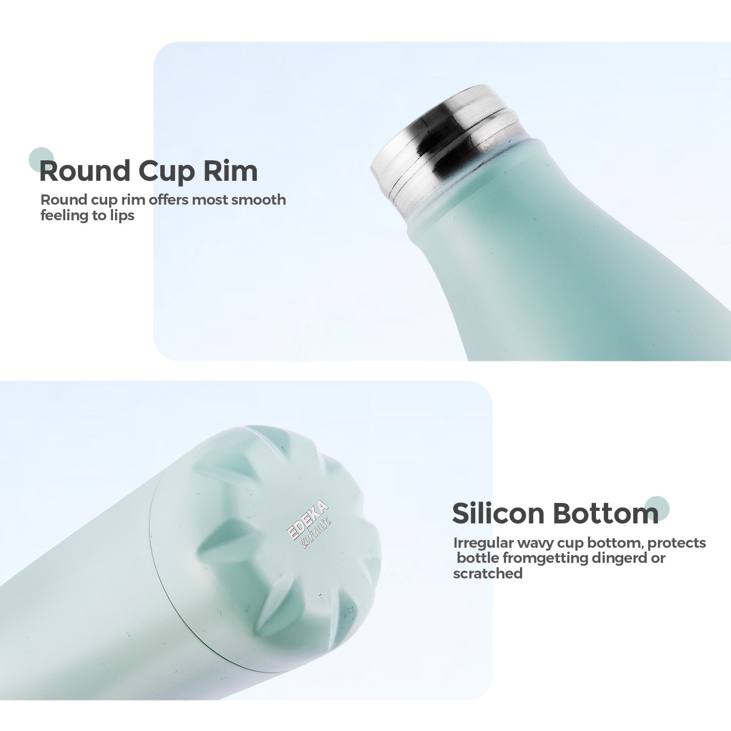 Custom Logo Water Bottle Double Wall 18/8 Stainless Steel Vacuum Insulated Sports Flask