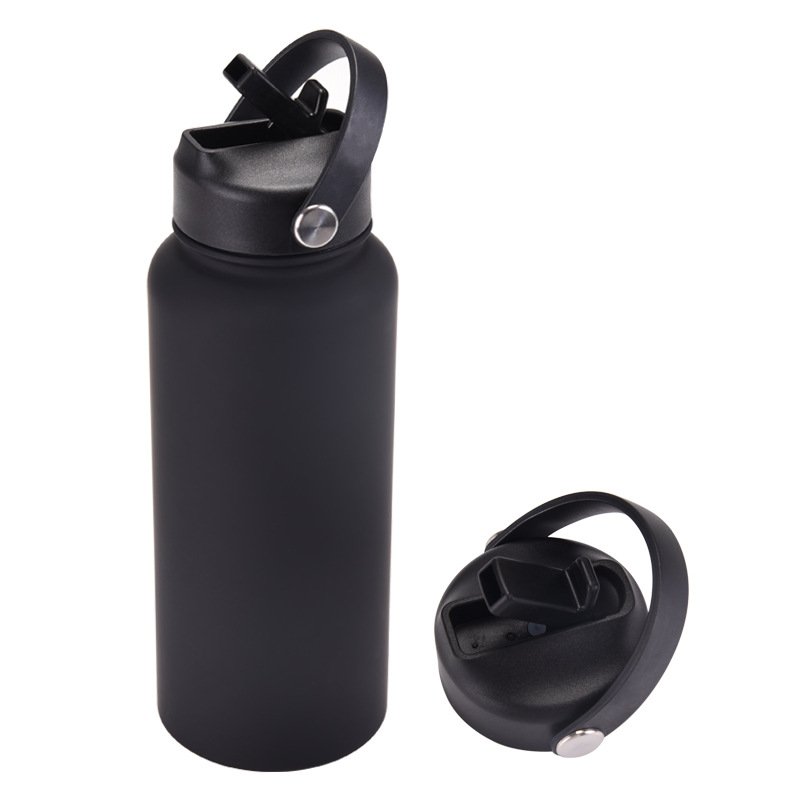 Custom Soft Touch Rubber Paint 32oz 1000ml Insulated Vacuum Flask Thermal Double Wall Stainless Steel Gym 1L Sport Water Bottle