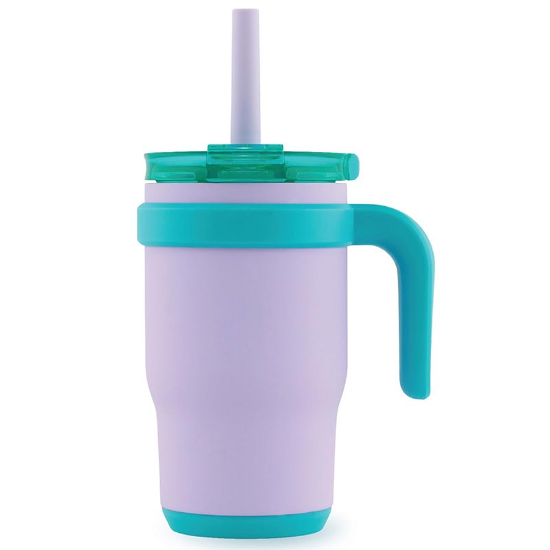 2024 NEW 14 oz Insulated Coffee Mug Travel Tumbler with Handle And Spill-Proof Straw Leakproof Insulated 14 OZ Kids Cup