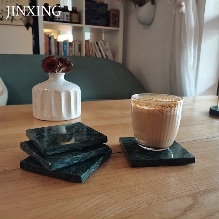 Custom Stocked Round Hexagon Marble Coffee Tea Cocktail Beer Mug Coaster For Drink And Placemat Cup Mats