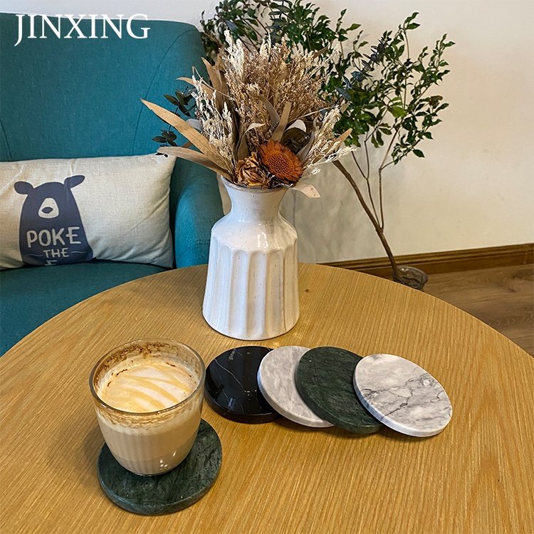 Custom Stocked Round Hexagon Marble Coffee Tea Cocktail Beer Mug Coaster For Drink And Placemat Cup Mats