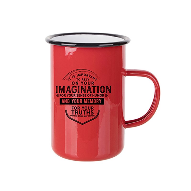 Custom Logo Printed Red White Black Color Sublimation Metal Enamel Mug Coffee Camping Hiking Cup