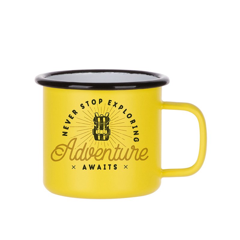 Custom Logo Printed Red White Black Color Sublimation Metal Enamel Mug Coffee Camping Hiking Cup
