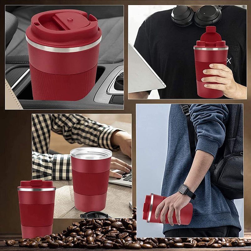 Wholesale Eco Friendly Reusable Spill Proof Coffee Travel 380ML Coffee Mug Cup Stainless Steel Tumbler Cups In Bulk