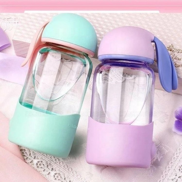 Creative new small rabbit advertising gift custom logo wholesale children lovely rabbit Kids water Bottle