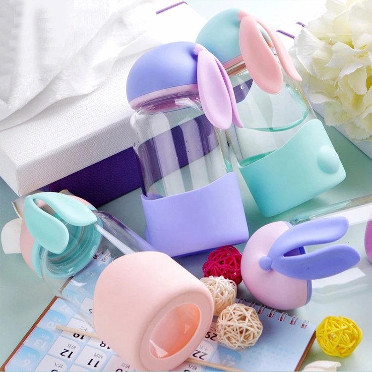 Creative new small rabbit advertising gift custom logo wholesale children lovely rabbit Kids water Bottle