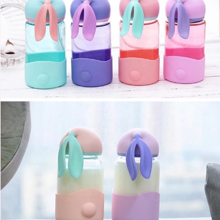 Creative new small rabbit advertising gift custom logo wholesale children lovely rabbit Kids water Bottle