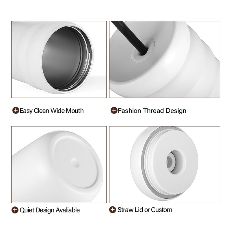 New Design Stainless Steel Coffee Mug Customized Water Bottles Popular Tumbler with Straw Lid