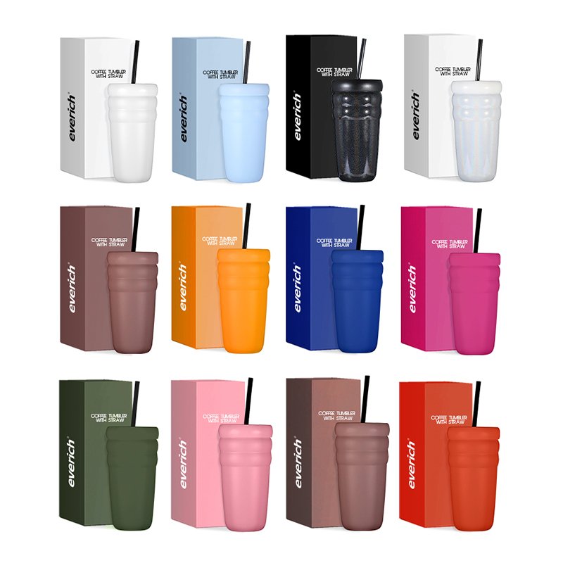 New Design Stainless Steel Coffee Mug Customized Water Bottles Popular Tumbler with Straw Lid
