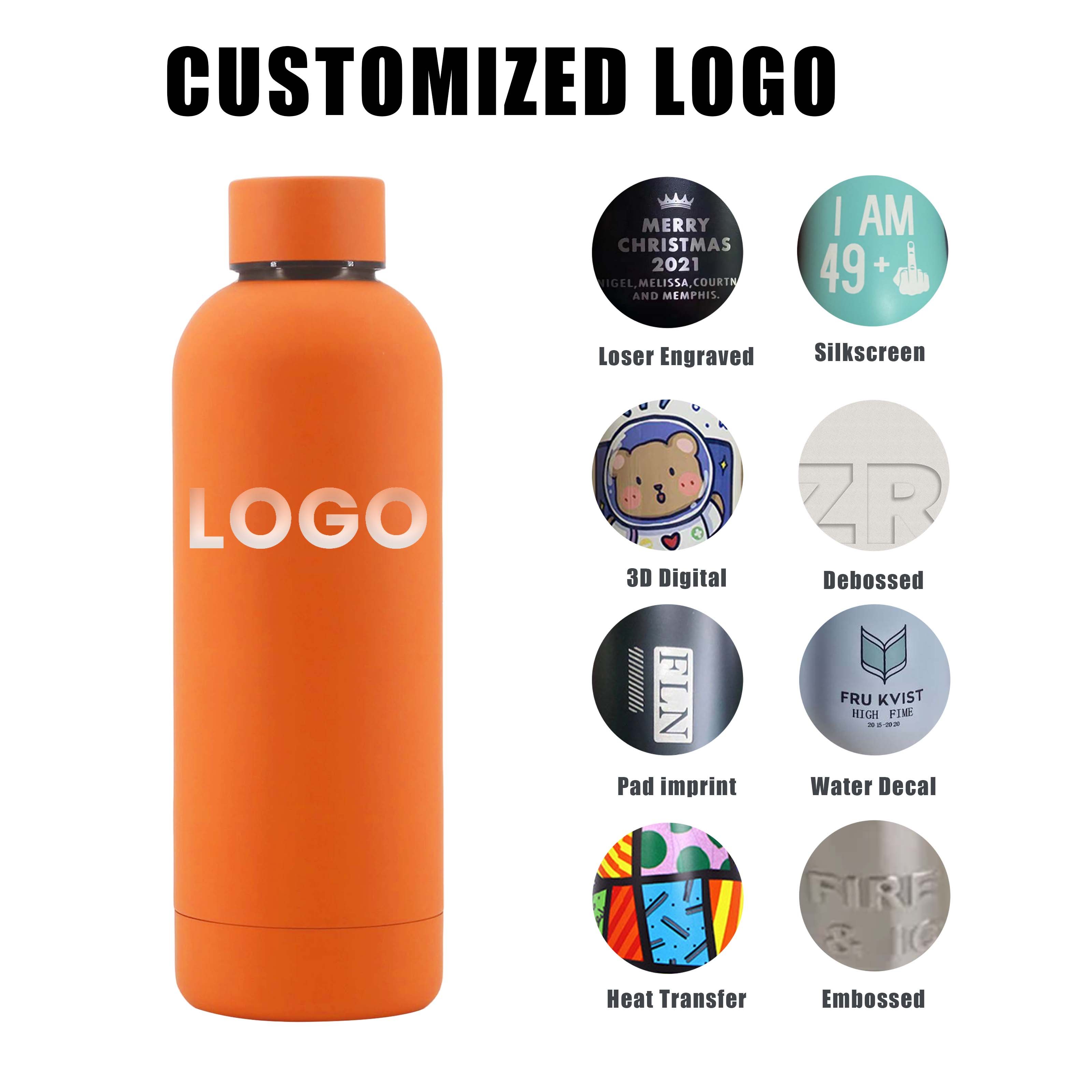 Customized BPA Free Stainless Steel Double Wall Vacuum Flask Bottle Narrow Mouth 500ML Sports Water Bottle With Leak-proof Lid