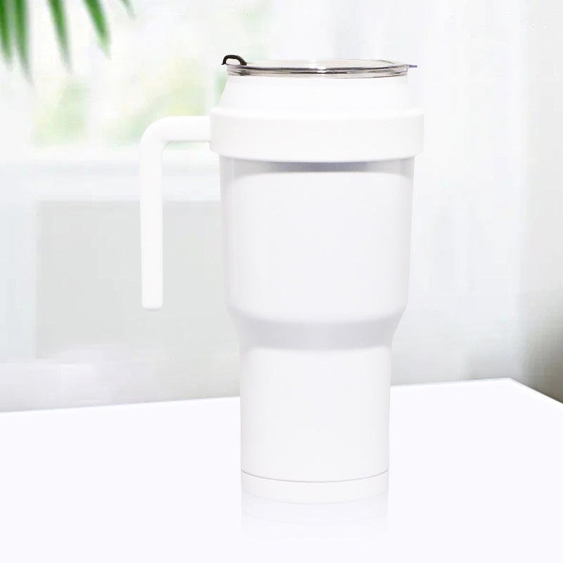 Personalized Custom 40 Oz Classic Metal Stainless Steel 40oz Cup Insulated Coffee Mugs 40Oz Tumbler With Handle Straw Lid