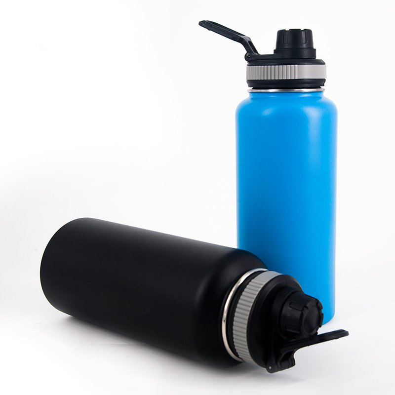 Wholesale Customizable 18oz 32oz 64ozMetal Insulated Stainless Steel Vacuum Flask Thermos Travel Water Bottle with Straw and Lid