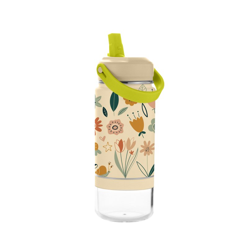 2024 Portable Cute Cartoon Pattern Vacuum 304 Stainless Steel School Kids Flasks With Carabiner Water Bottle Bag