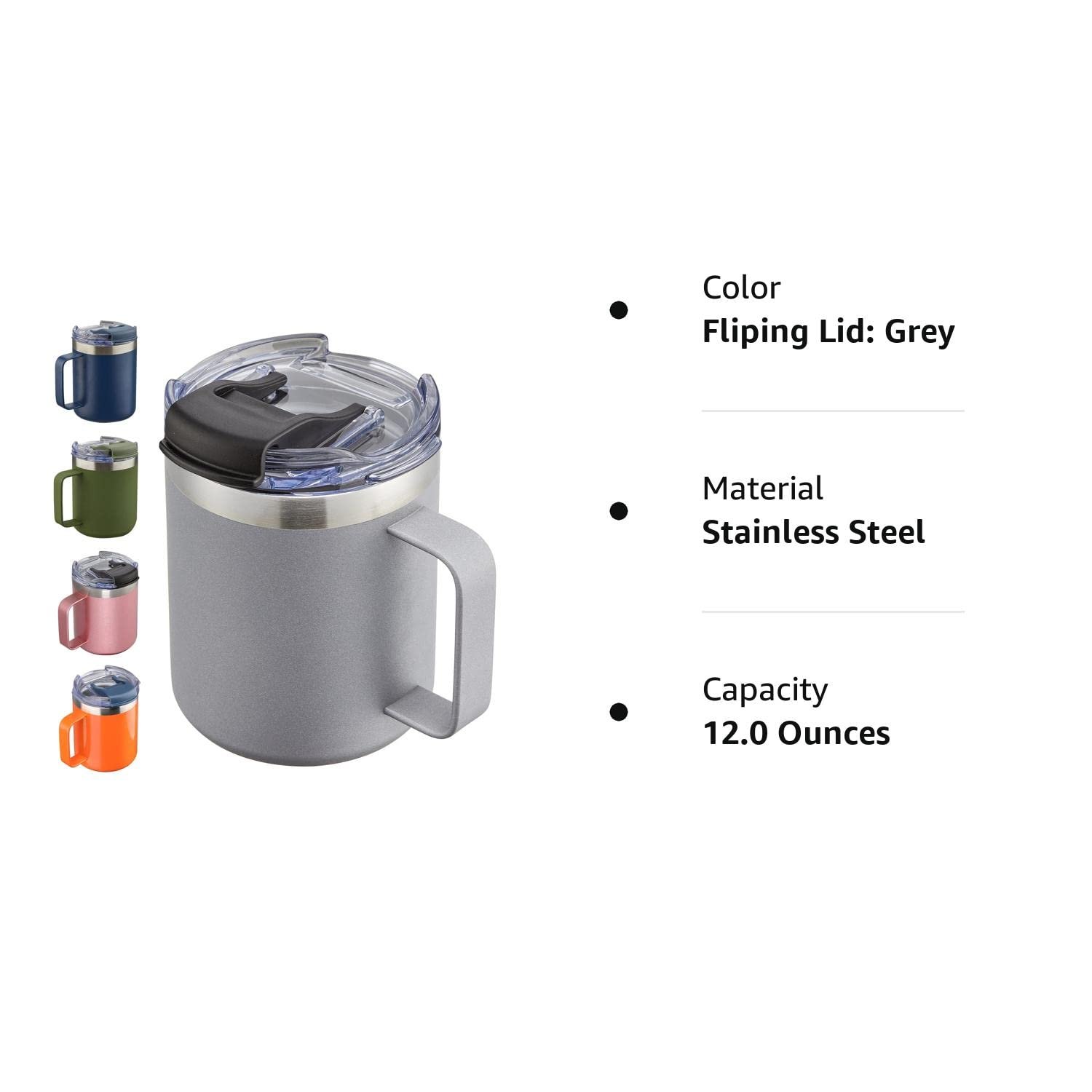 12oz 14oz custom stainless steel mug customized printed logo travel coffee cup mug cup with handle magnetic lid straw