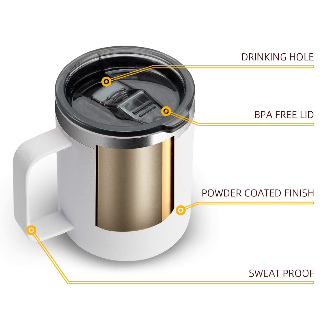 12oz 14oz custom stainless steel mug customized printed logo travel coffee cup mug cup with handle magnetic lid straw