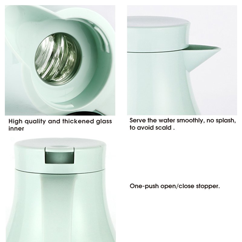 SUNLIFE 600 ml Glass Refill Water Bottle Plastic Body Coffee Pot Vacuum Flask China Factory