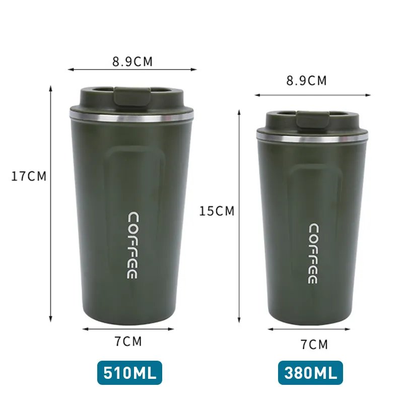 Customized Reusable 510ml 380ml Double Walled Insulated Stainless Steel Travel Coffee Mug Custom Logo Design