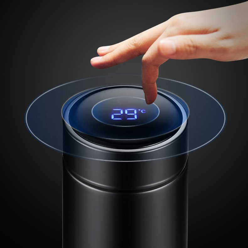 450ml Smart Temperature Display Stainless Steel Smart Water Bottle Logo Custom Double Wall Insulated Thermal Cup Vacuum Flask