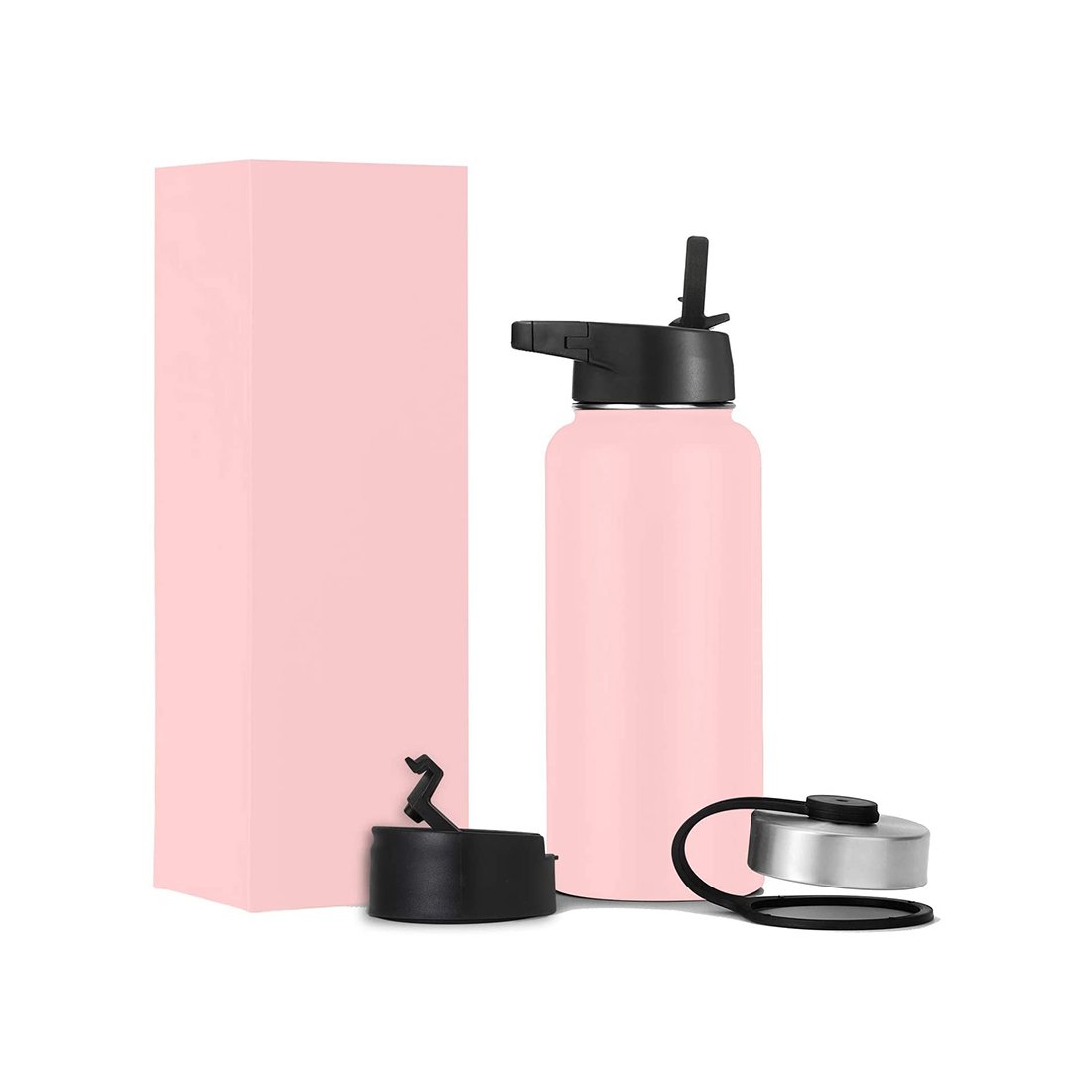 500ml Vacuum Flask Bottle Thermos Stainless Steel Double Wall Black Bottle Packaging Label Custom Gift Business