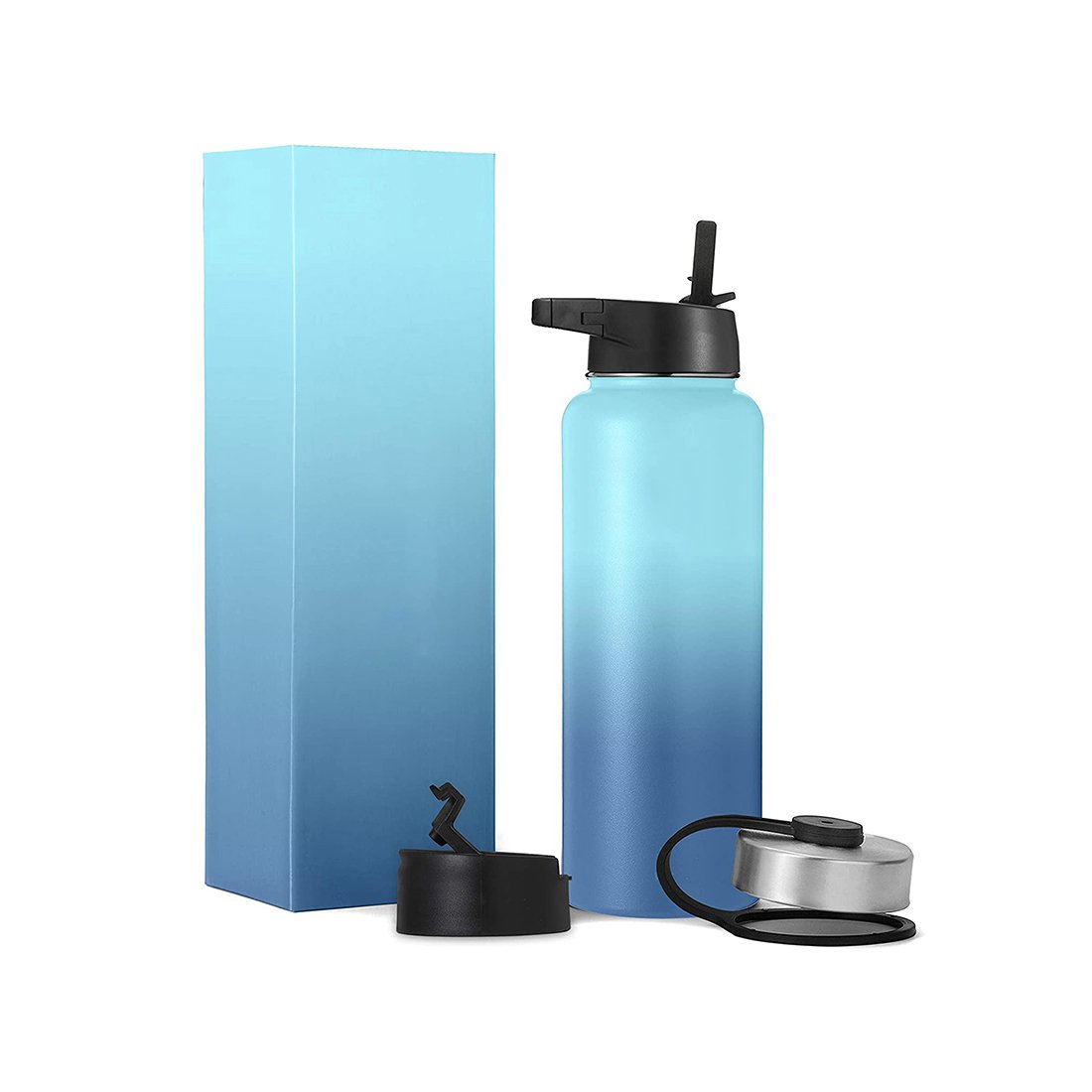 500ml Vacuum Flask Bottle Thermos Stainless Steel Double Wall Black Bottle Packaging Label Custom Gift Business