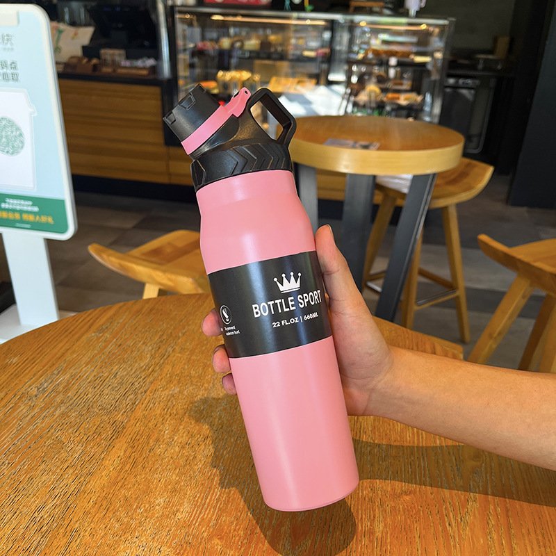 DD1990 Portable Handle Space Cup GYM Sports Leak Proof Water Bottles Thermos Stainless Steel Double Wall Vacuum Flask Bottle