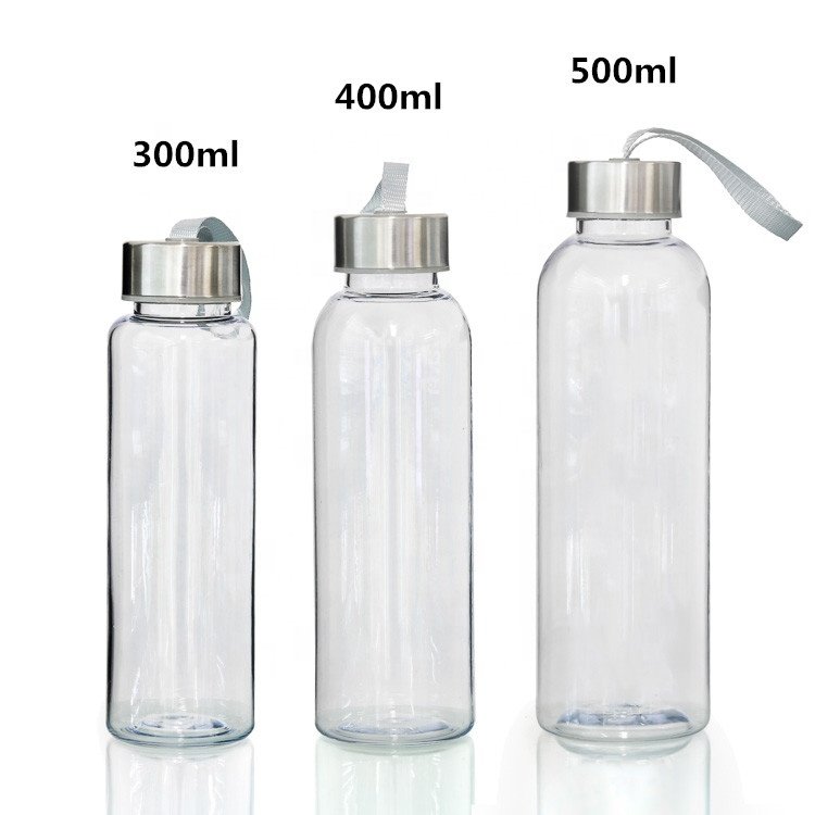 Custom Logo Plastic Water Bottle with lid and rope