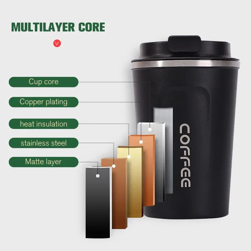 Sublimation 350 Ml/500 Ml 304 Stainless Steel Screw Lid Thermal Coffee Mug/ Coffee Tumbler / Car Travel Mug With Logo