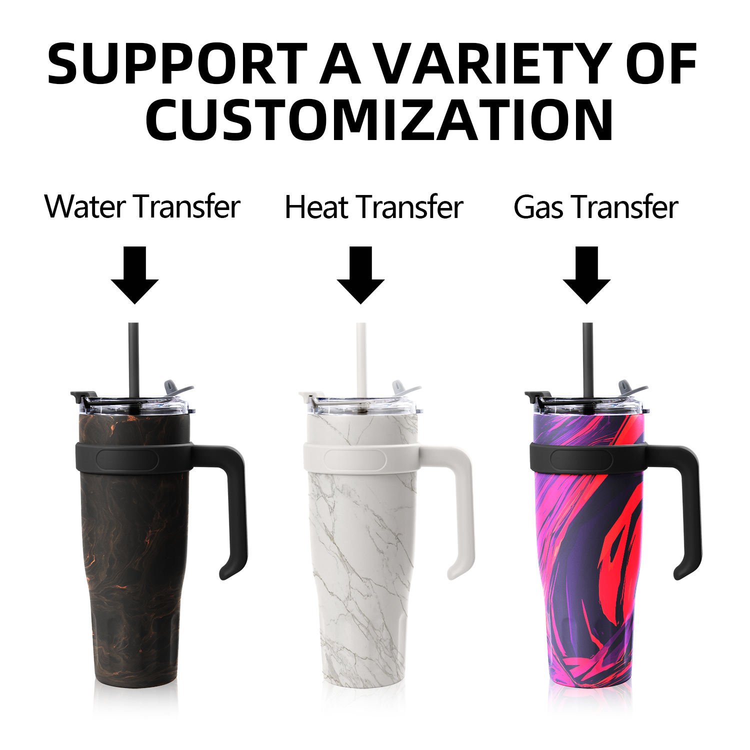 Sublimation Mug 50oz Tumbler Stainless Steel Double Wall Reusable Insulated 40oz Tumbler with Handle Water Cup Tableware