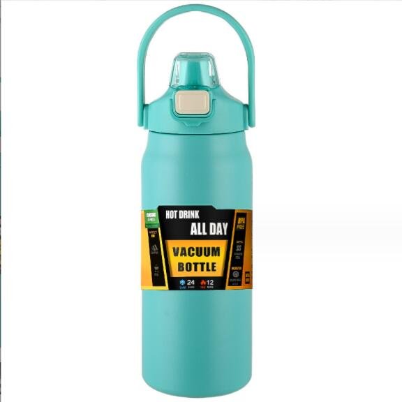 Personalized Navy Blue1000ml Double Wall Vacuum Insulated Stainless Steel Water Bottles 32oz Thermos Vacuum Flask With Straw Lid